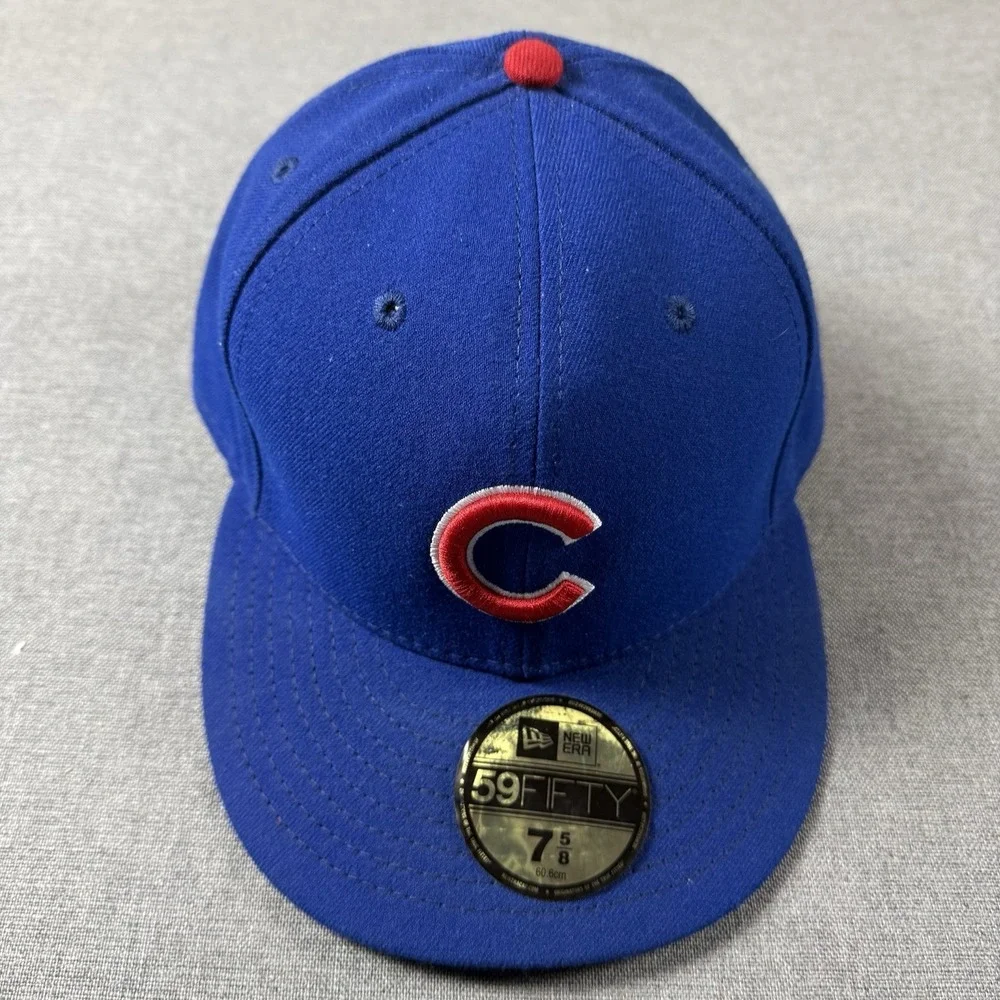 Chicago Cubs New Era 5950‎ Fitted Baseball Cap Size 7 5/8